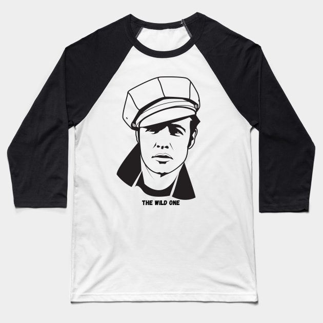 Marlon Brando - The Wild One Baseball T-Shirt by equiliser